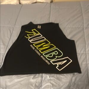 Zumba Black Tank Top with Neon Accents Preowned good condition